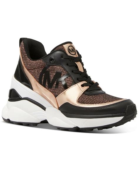 michael kors sneaker met moccasin accent|Michael Kors rose gold sneakers.